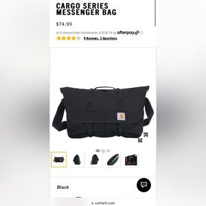NWT Carhartt Cargo Series Messenger Bag Black